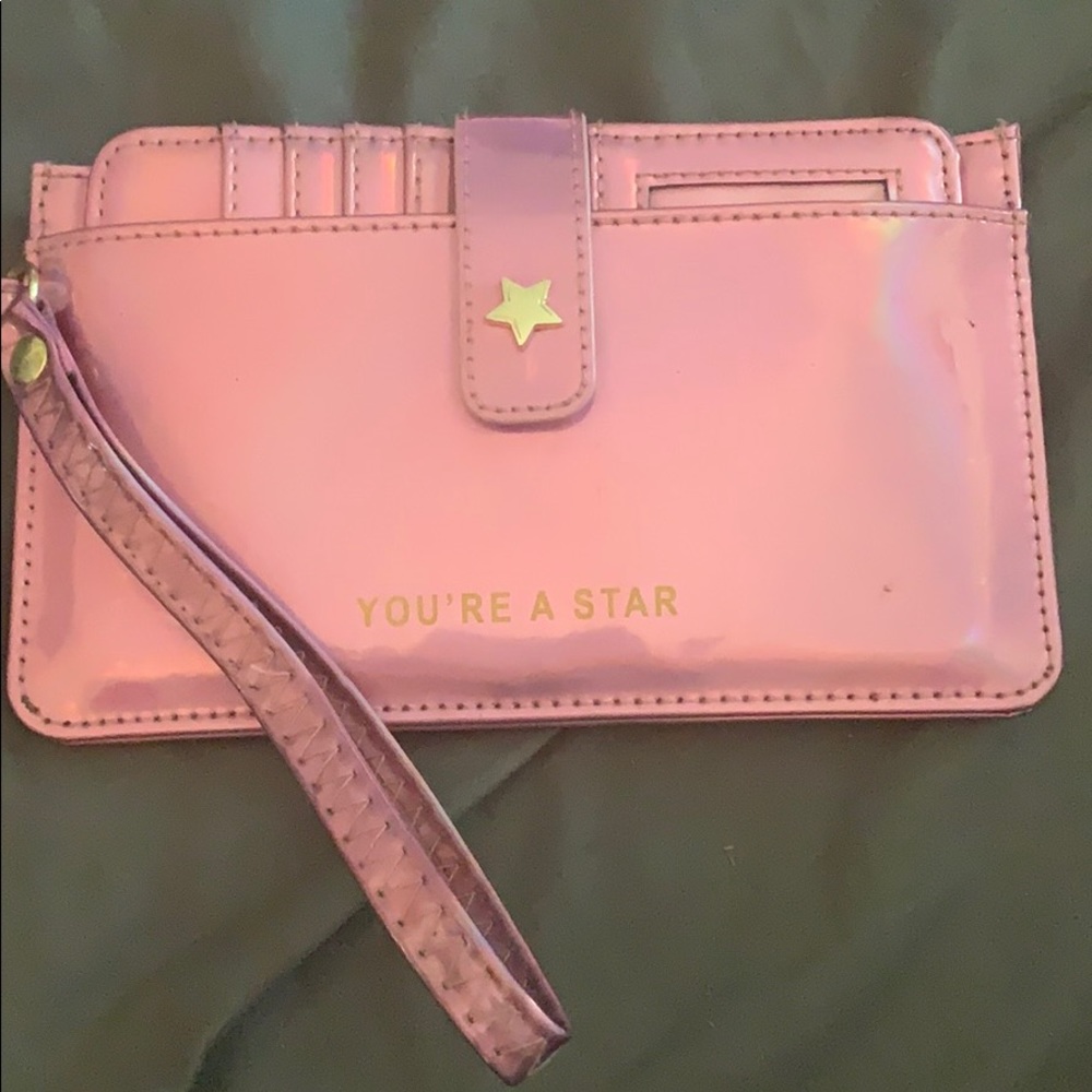 Iridescent Pink wristlet